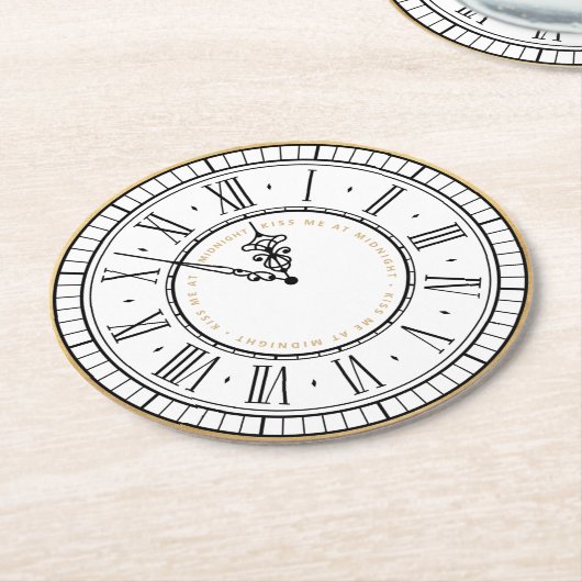 キスマイアットミッドナイトニューイヤークロック ラウンドペーパーコースター (アングル)