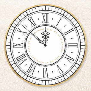 キスマイアットミッドナイトニューイヤークロック ラウンドペーパーコースター