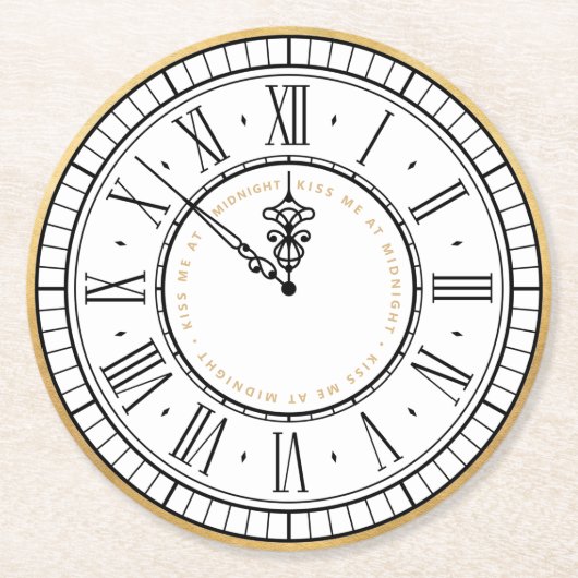 キスマイアットミッドナイトニューイヤークロック ラウンドペーパーコースター (正面)