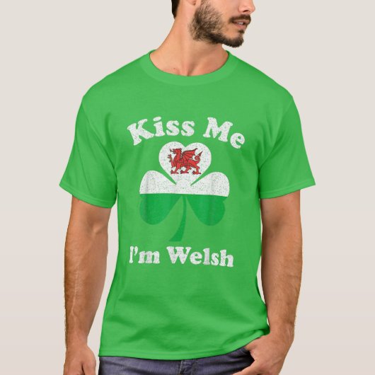 キスマイウェルシュおもしろいセントパトリックの日 Tシャツ (正面)