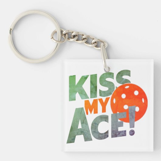 キスマイエースピッおもしろいクレボールプレーヤーことわざ女性 キーホルダー (正面)