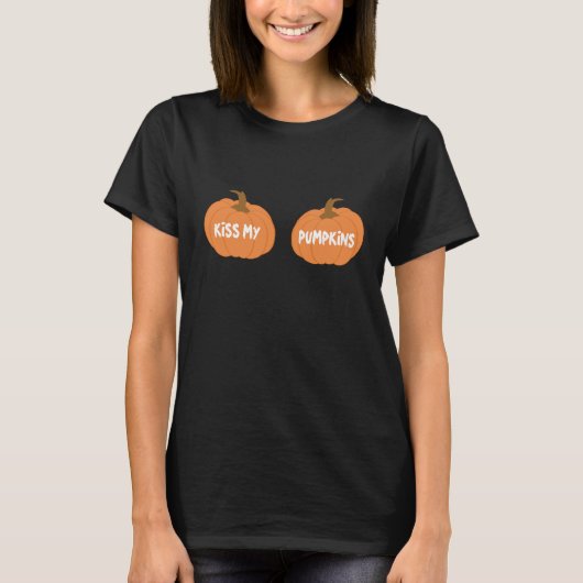 キスマイカボチャ笑えるハロウィーン Tシャツ (正面)