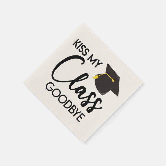 キスマイクラスサヨーン白黒卒業パーティー スタンダードカクテルナプキン (角)