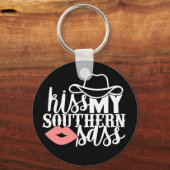 キスマイサスウェスタンおもしろい女性のカーボーイサザン キーホルダー (正面)