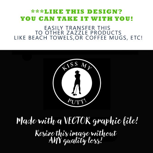 キスマイパットゴルファーおもしろいユーモアのシルエットブラック ゴルフタオル