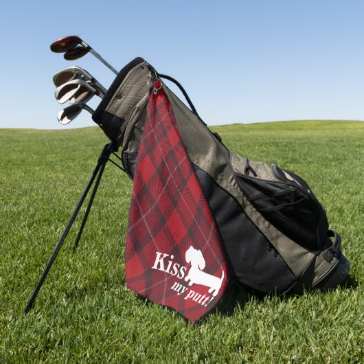 キスマイパットチーキーダッシュンドプレイドゴルフタオル ゴルフタオル (グリーン)