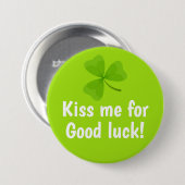 キスマイフォーグッドラックグリーンシャームロック 缶バッジ (正面&裏面)