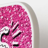 キスマイSASSカスタムグリッタータイポグラフィ ピックルボールラケット (左詳細)