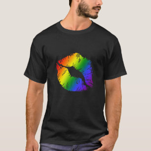 キスマウスラブプライドレインボーカラーCSDプライドパラ Tシャツ