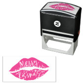 キスマメリース |トレンディースクリプトのタイポグラフィの唇 セルフインキングスタンプ (インサイチュ)