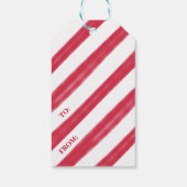 キスマメリース |赤と白のストライプクリスマス ギフトタグ (裏面)