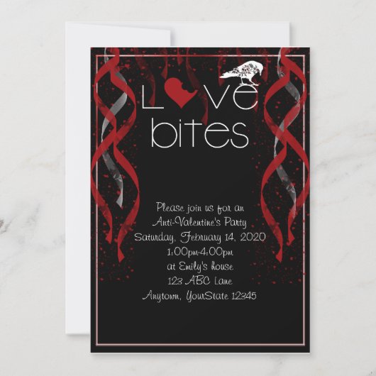 キスマークのアンチバレンタインのパーティの招待状 招待状 (正面)