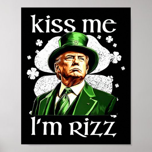 キスミーアイズリザントランプシャムロックSt patricks day ポスター (正面)