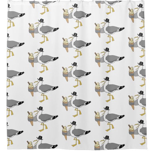 キスミークイックシーサイドカモメ シャワーカーテン (正面)