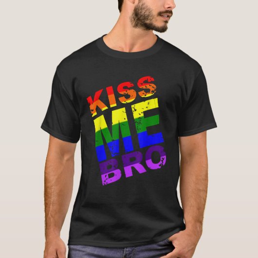 キスミーブロLGBTレインボープライド誕生日プレゼントギ Tシャツ (正面)