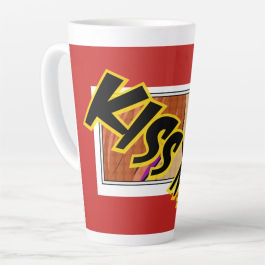 キスミー漫画アポップ・アートのート カフェラテマグ (左アングル)