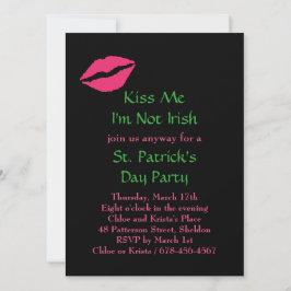 キスミー私はアイルランド語ではないパーティの招待状 – ブラック 招待状