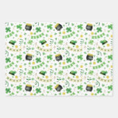 キスミーIアイリッシュシャームロックレプレシャンズハットグリーン ラッピングペーパーシート (正面2)