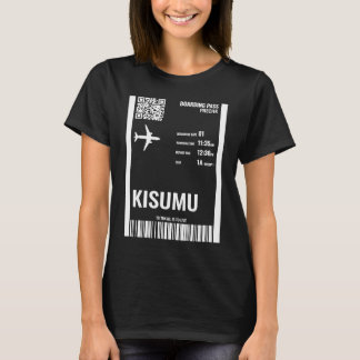 キスムケニアボーディングパス航空チケット旅行 Tシャツ