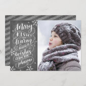 キスメリーホリデーウィーズタイポグラフィスノーフォト シーズンカード (正面/裏面)