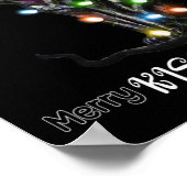 キスメリーマスおもしろいキャットクリスマスライト1 ポスター (角)