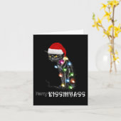 キスメリーマスおもしろいキャットクリスマスライト2 カード (黄色い花)