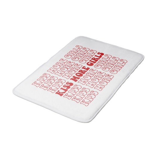 キスモアガールズレズビセクシュアルLGBTQプライド月 バスマット (アングル)