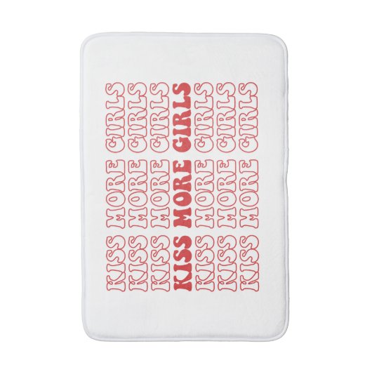 キスモアガールズレズビセクシュアルLGBTQプライド月 バスマット (正面縦)