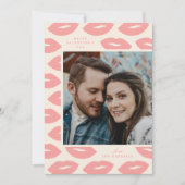 キスモダンフラットバレンタインデーカード – ピンク シーズンカード (正面)