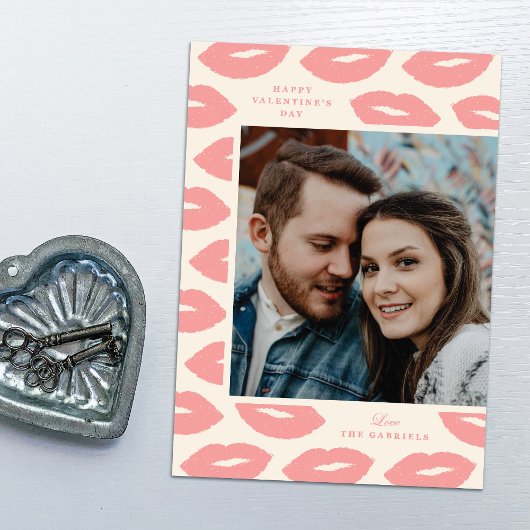 キスモダンフラットバレンタインデーカード – ピンク シーズンカード