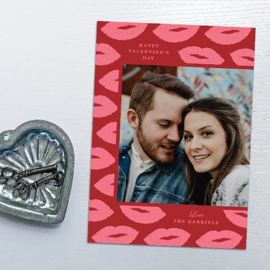 キスモダンフラットバレンタインデーカード – 赤 シーズンカード