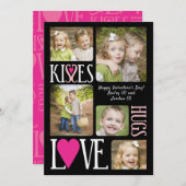 キスラブハグバレンタインデー写真コラージカード シーズンカード (正面/裏面)