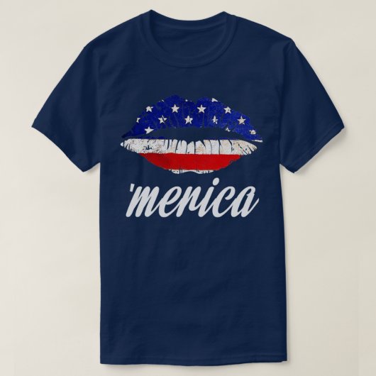 キスリッおもしろいプMerica Love 4th of July American F Tシャツ (デザイン正面)