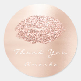 キスリップグリッターバラ金ゴールド16thありがとう名前 ラウンドシール
