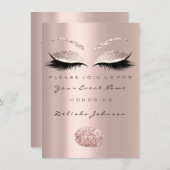 キスリップスウィート16th誕生日ブライダルシャワーメイクアップ 招待状 (正面/裏面)