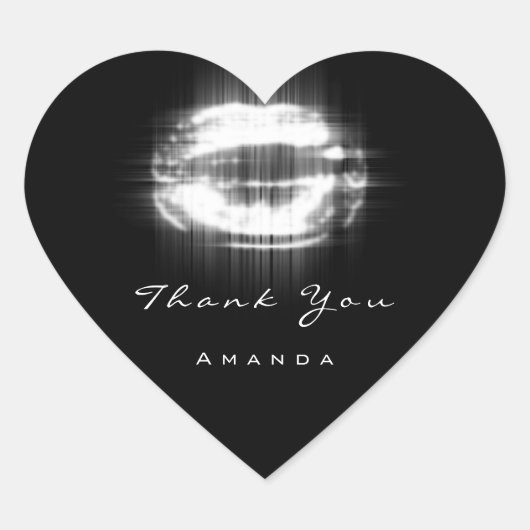 キスリップスパーク白黒メイクアップブライダル感謝してい16 ハートシール (正面)