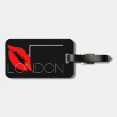 キスリップブラックレッドリップスティックロンドンカスタムモノグラム ラゲッジタグ (裏面横)