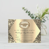 キスリップメイクアップアーティストセピア金ゴールド証明書ギフト (スタンド正面)