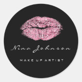 キスリップメイクアップ美しいホワイトピンクローズ名 ラウンドシール (正面)