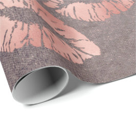 キスリップメイクアップ赤面ピンクローズ金ゴールドパープルグランン ラッピングペーパー