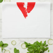 キスリップ赤い口紅ラブパッションバレンタイン キッチンタオル (折り畳み)