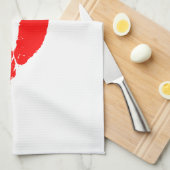 キスリップ赤い口紅ラブパッションバレンタイン キッチンタオル (四つ折り)