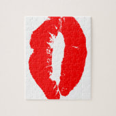 キスリップ赤い口紅ラブパッションバレンタイン ジグソーパズル (縦)