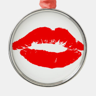 キスリップ赤い口紅ラブパッションバレンタイン メタルオーナメント