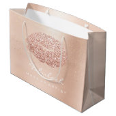 キスリップ赤面メイクアップグリッターバラ金ゴールド紙吹雪 ラージペーパーバッグ (裏面アングル)