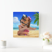 キスレスリング スクエア壁時計 (ホーム)