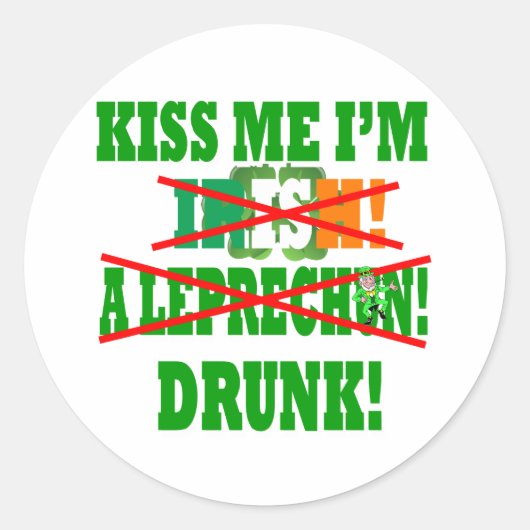 キス俺はアイルランド人だレプレ飲チョーン！ ラウンドシール (正面)