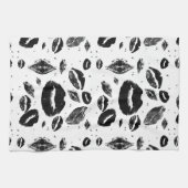 キス全体（白黒） キッチンタオル (横)