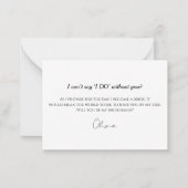 キス別の恋しく思花嫁付き添いの提案 ノートカード (裏面)