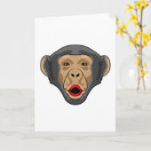 キス口のサル カード (黄色い花)